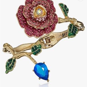 Betsey Johnson Rose Hinged Bangle Bracelet